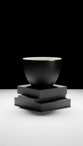Large flat white cup in matte black