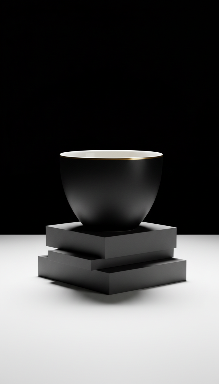 Large flat white cup in matte black